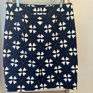 Blue, Black and white pencil skirt